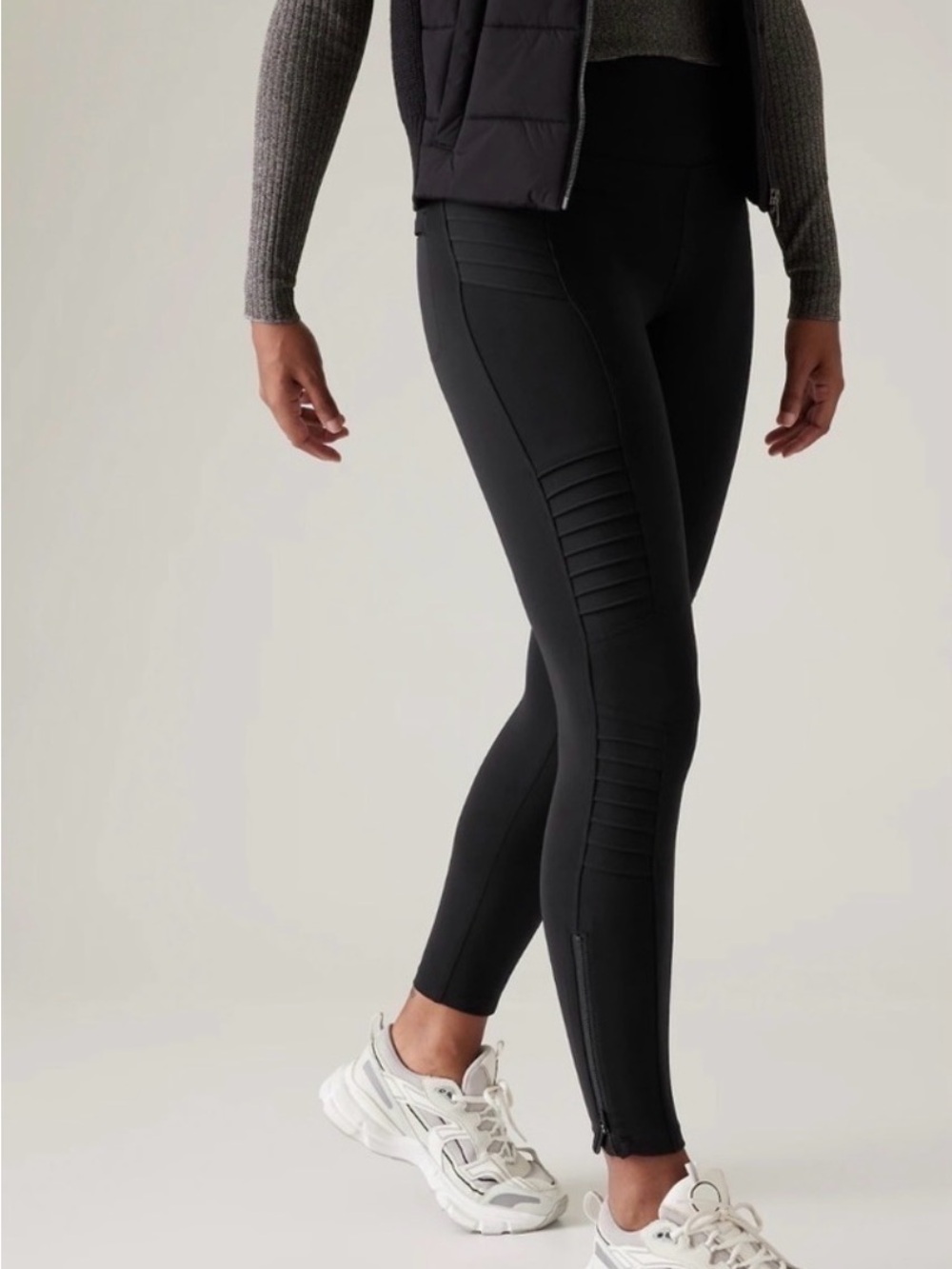 Athleta DelanceyBlack Moto Leggings size M
